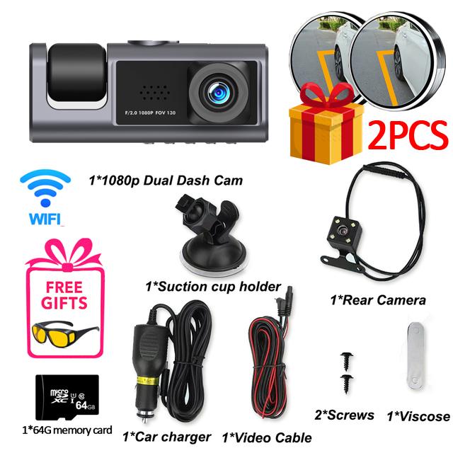 3 Channel Dash Cam for Cars WIFI Video Recorder Portable 1080P Rear View Camera for Vehicle Car DVR G-Sensor Car accessory
