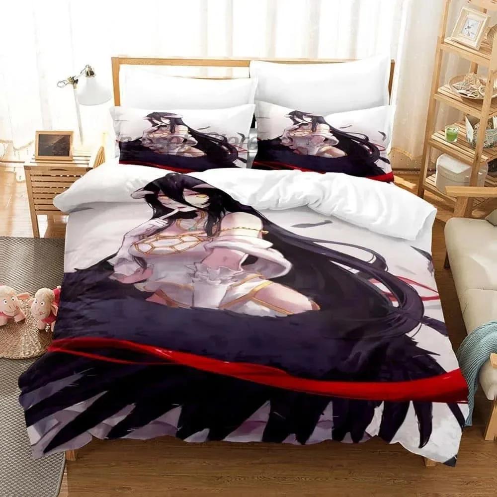 Fashion OVERLORD Bedding Set Single Twin Full Queen King Size Bed Set Adult Kid Bedroom Duvet cover Sets 3D Print Skeleton Anime