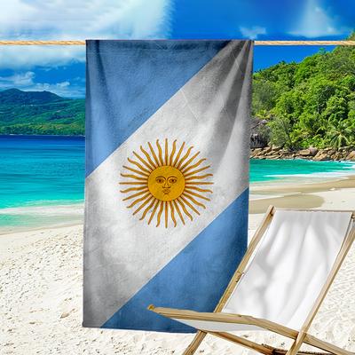 Mikrovláknová osuška s designem vlajky Argentiny, lehká a rychleschnoucí, pro letní cestování, nezbytnost na pláž, k bazénu, venkovní
