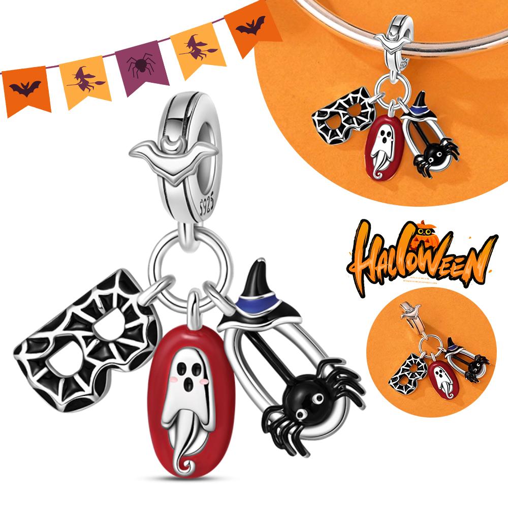 Halloween Party Copper Luminous Skeleton Coffin Pendant Beads Fit Charms Bracelet For Jewelry Making Women Gifts