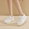 2025 Autumn New Thick-soled Little White Shoes Women's Muffin Board Shoes Versatile Leather Breathable Heightening Shoes Casual Sports Shoes