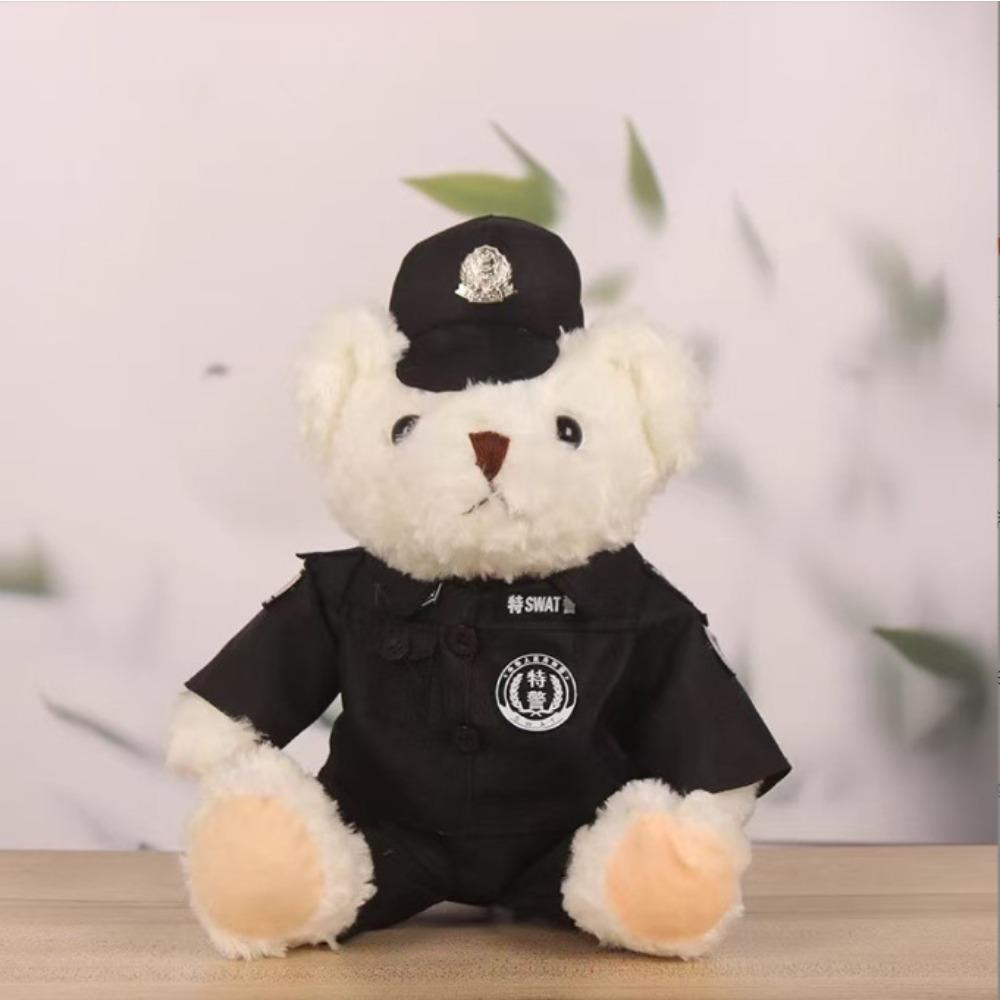 Internet celebrity traffic police bear doll uniform fire bear teddy bear activity gift doll plush toy