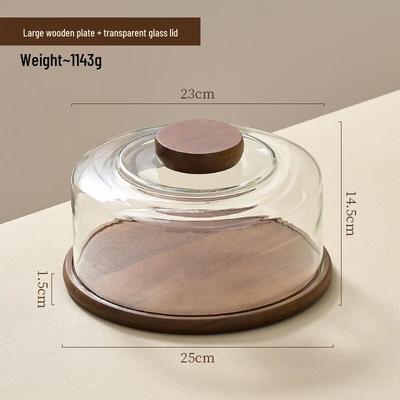Plastic Cake Tray with Glass Dome