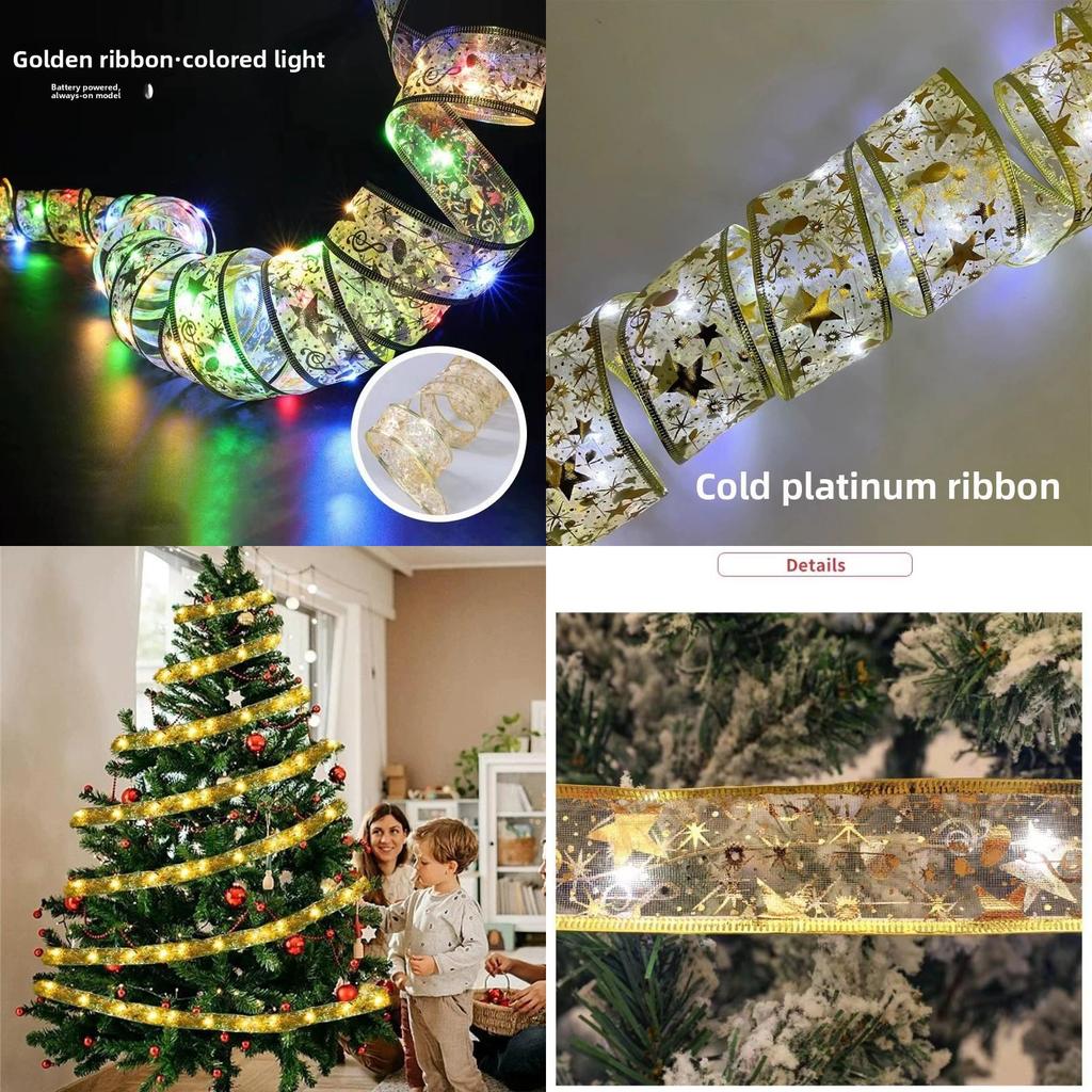 Christmas Party Led Ribbon Lights With Manual Switch For Seasonal Home Decor