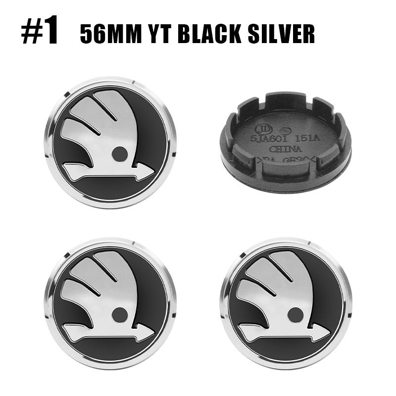 AAABQ1 4Pcs 56mm 60mm Car Wheel Center Hub Caps Badge Rim Cover Emblem For Skoda Octavia 2 3 Fabia Rapid Superb Kodiaq Karoq Kamiq Yeti
