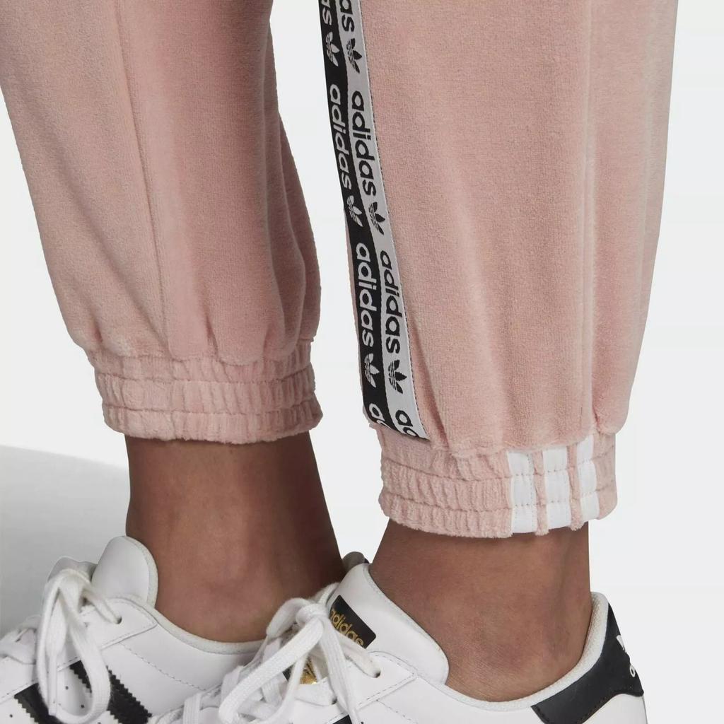 Adidas Originals Colorblock Letter Print Comfort Knit Joggers Women Bottoms Pink GI0982