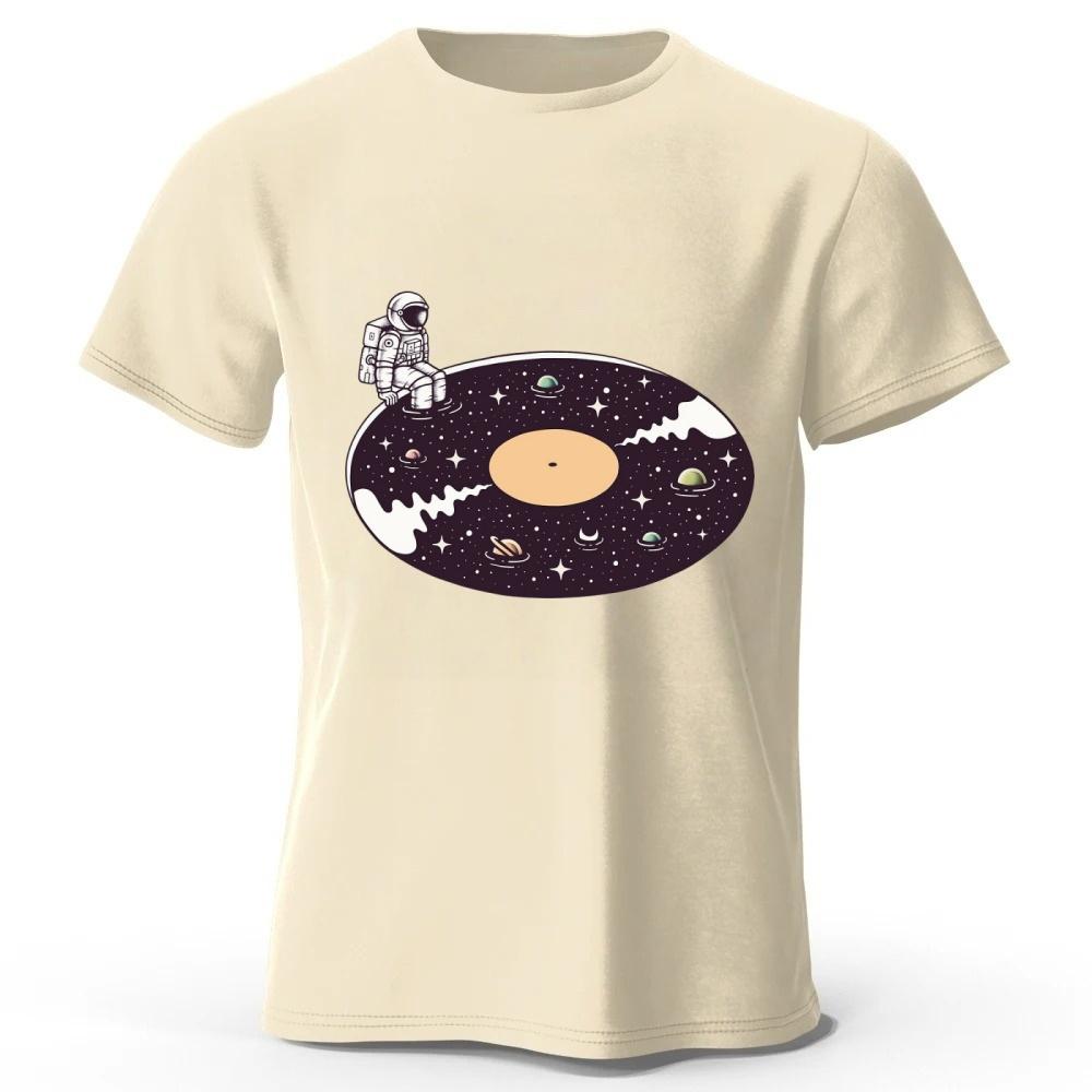 Summer New Universe Vinyl Record Music Pure Cotton Tshirt for Menwomen Fashion Casual Plus Size Loose Short Sleeved Soft Top