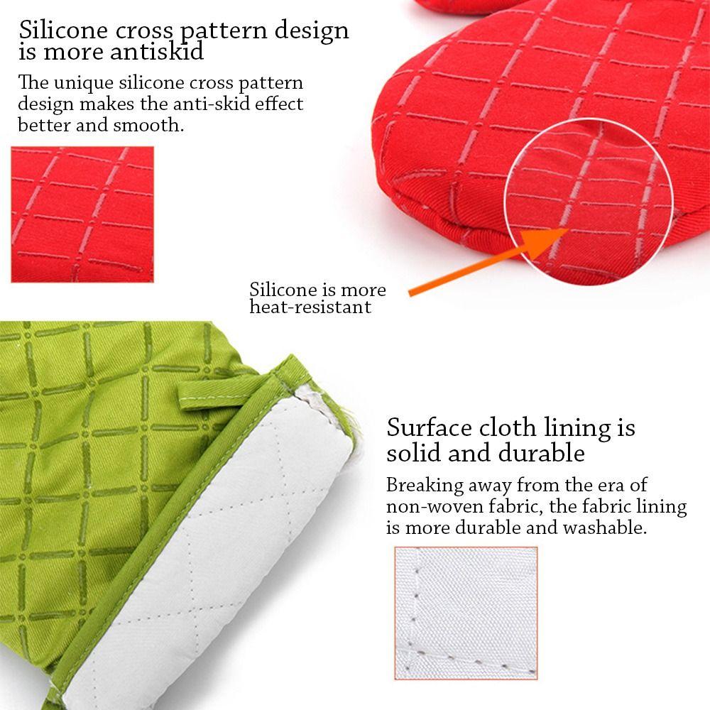 Verbrühsicher Küchenofenware Rutschfest Dicke Kochhandschuhe Ofenhandschuhe Mikrowellen-Isolierung Backwerkzeug