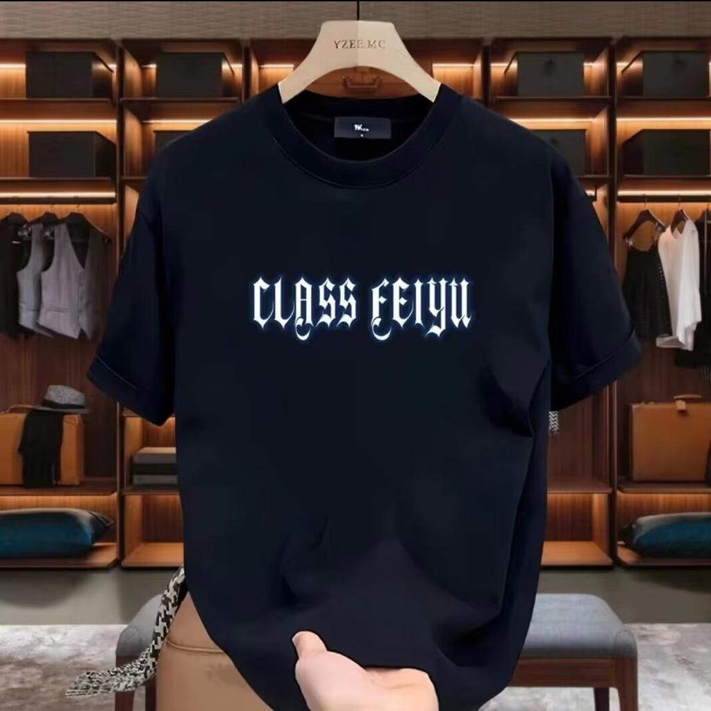American Trendy Brand High-End Pure Cotton Men'S Printed Short-Sleeved T-Shirt Trendy Casual Round Neck T-Shirt Men'S