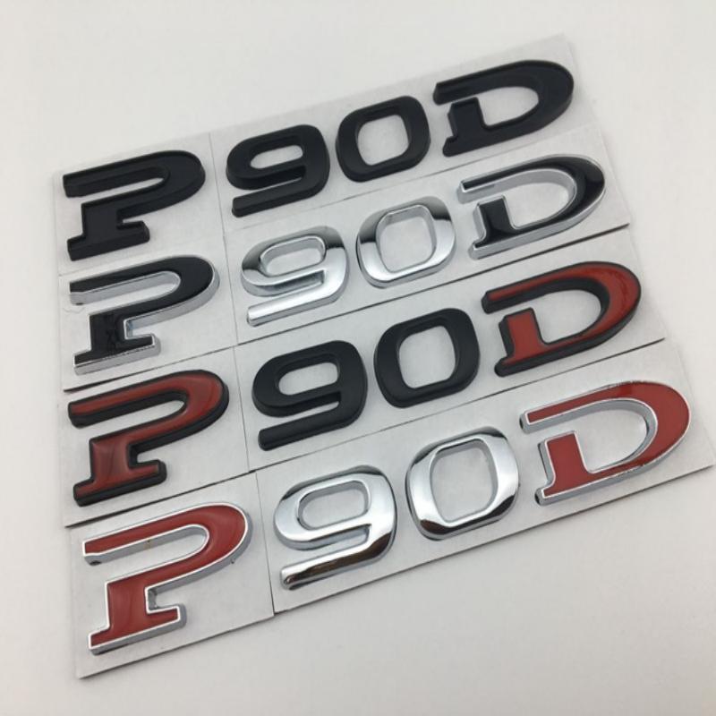 P75D P85D P90D P100D Underline metal Letters Emblem for Tes la Mo del 3 Mo del X Mo del S Car Styling Trunk Badge Sticker