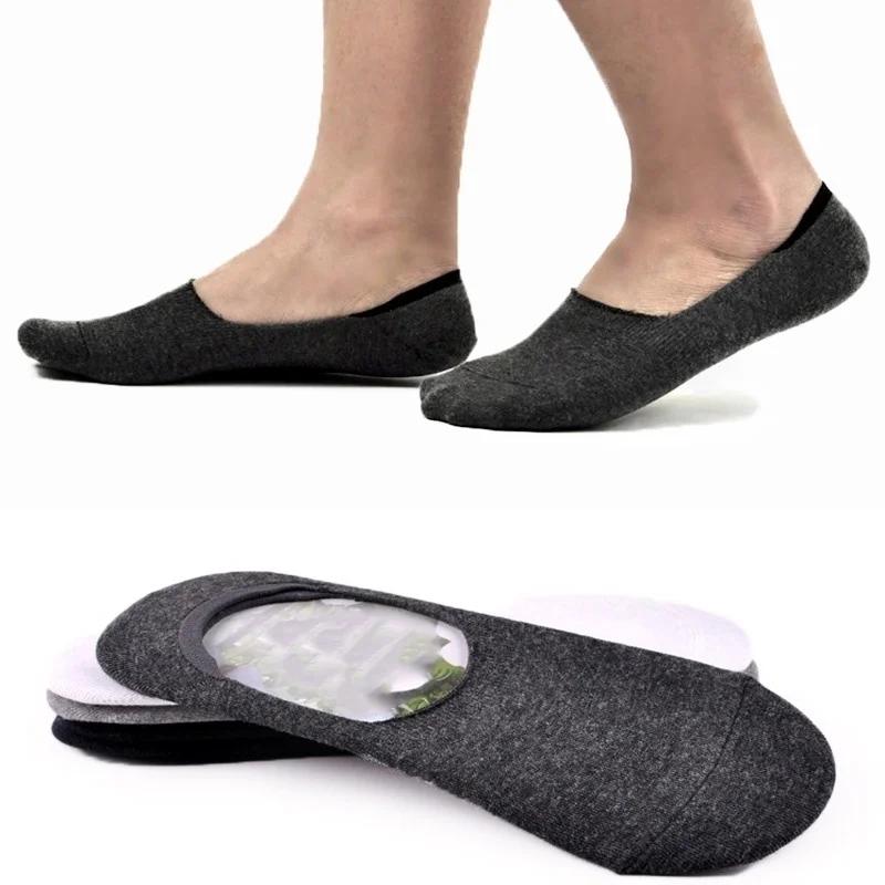Men Socks 1 Pair of Fashionable Men's Boat Socks Non-slip Invisible Inner Lining Soft and Breathable Cotton Socks Accessories