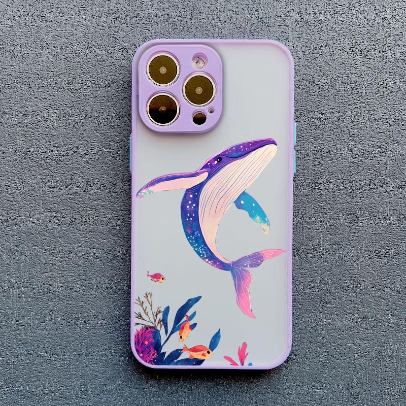 Shark Painted Sea Whale Marine Organism Phone Case For IPhone 13 11 12 Pro Max Mini 16 15 14 Pro Max Plus X XR XS 7 8 SE2 Covers