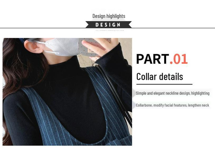 2026 Striped Woolen Maternity Vest Dress & Base Layer Set - Korean Style