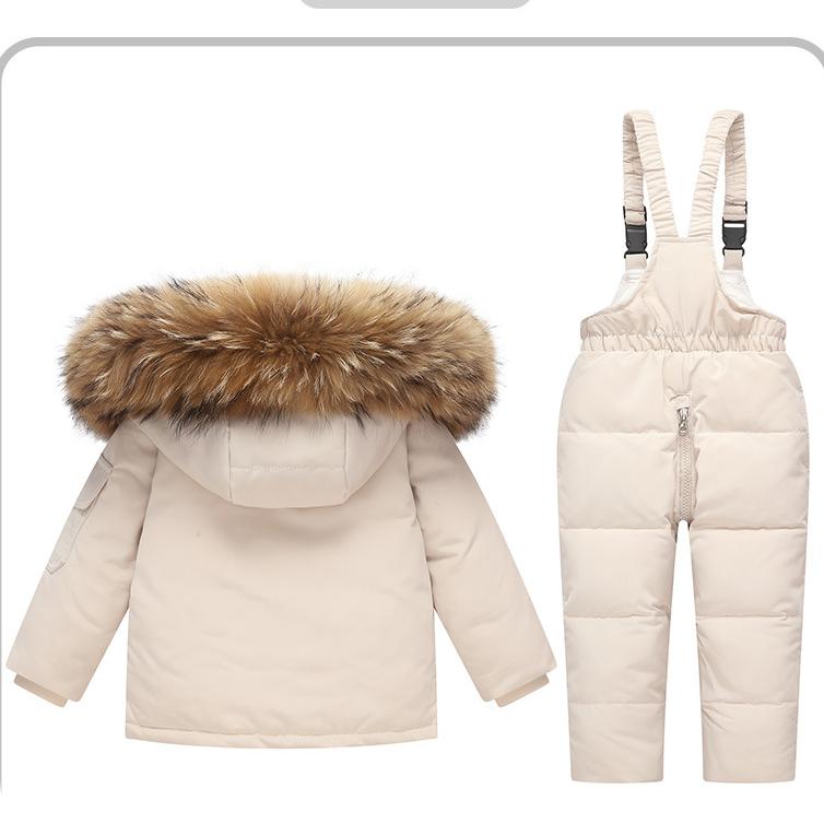 Children's Down Jacket Suit 1-6 Years Old Thickened Warm Ski Suit Two-piece Suit