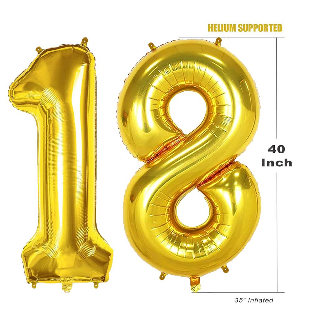 40inch Giant Golden Digital Balloon  0-9, Anniversary Party Decoration, Birthday Balloon