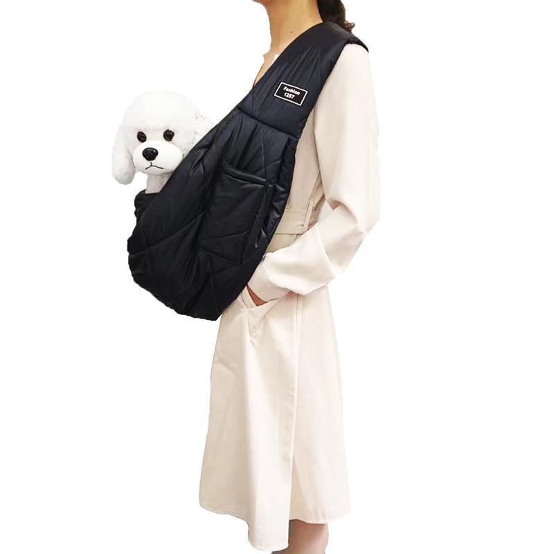 Thickened Winter Warm Dog and Cat Sling Carrier Little Pet Carrier Shoulder Crossbody Pet Slings for Outdoor Traveling Subway