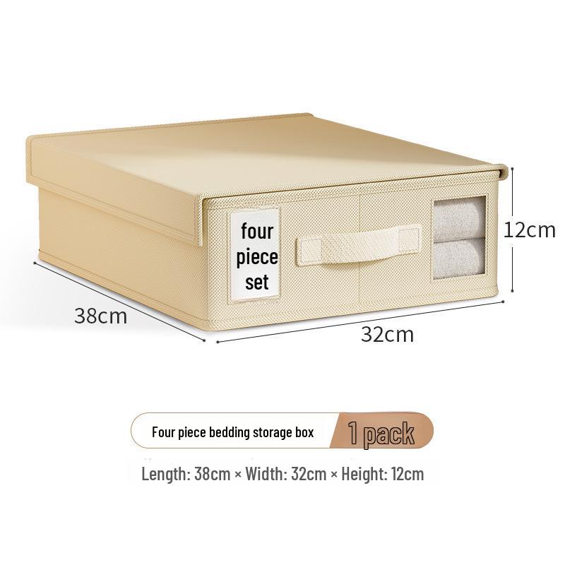 Oxford Cloth Quilt and Blanket Storage Box - New Four-Piece Wardrobe Organizer
