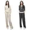 Autumn 2025 Stylish Slimming No-Hat Sticky Rice Two-Piece Casual Draping Outfit