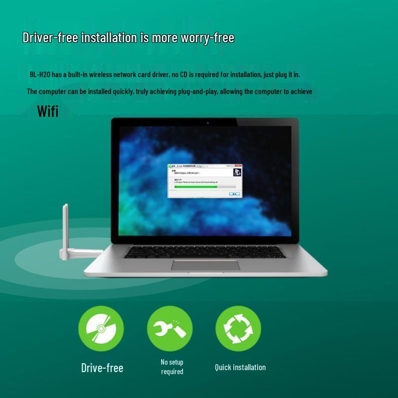 WiFi 6 Driver-Free Wireless USB Network Card for Desktop PCs