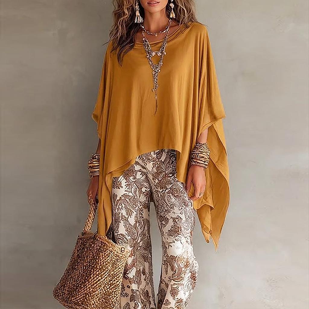 Women's Sleeve Blouse Top Loose Fit Casual Tee for Everyday Wear