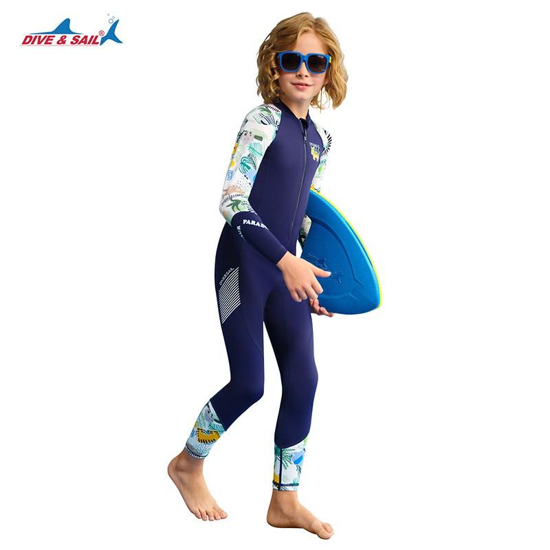2026 Boys One Piece Rash Guard Long Sleeve Quick Dry Swimsuit Kids Training Diving Snorkeling