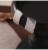 Summer Titanium Steel Striped Square Stud Earrings - European & American Fashion