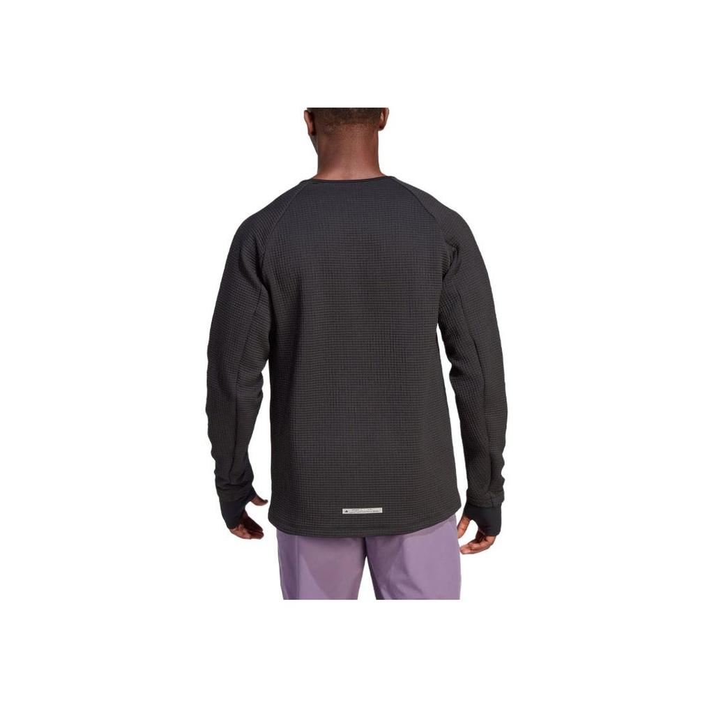 Adidas Conquer The Elements Aeroready Solid Color Logo Crew Neck Long Sleeve T-Shirt Men Tops Black IK4339