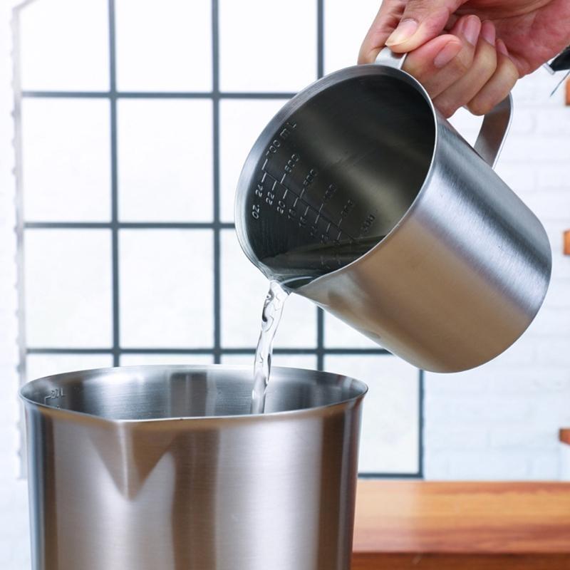 Praktický 1000ml odměrný ocelový Praktický ocelový jigger na míchání koktejlů Nezbytný odměrný nástroj pro přesné nalévání