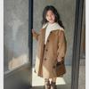 "2024 Girls' Medium/Large Woolen Winter Coat: Korean-Style Loose Cardigan Windbreaker"