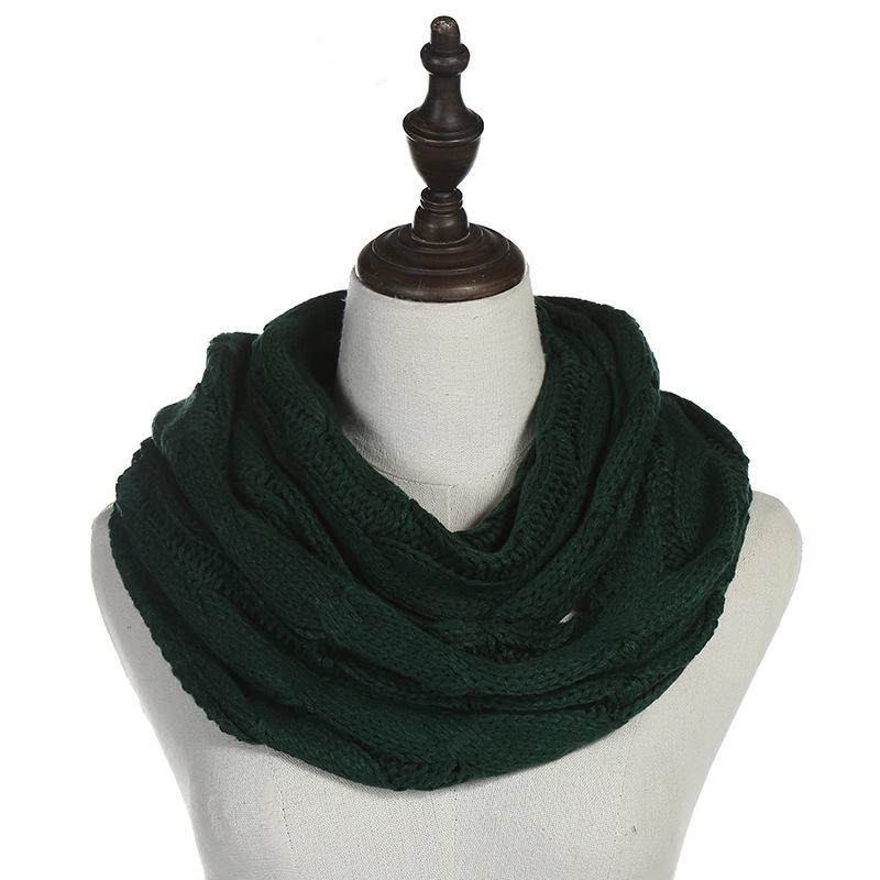 

Новий жіночий однотонний вовняний снуд-шарф-інфініті з косами, зимовий зігрівач шиї, комір-хомут, круглий шарф AC041 One Size