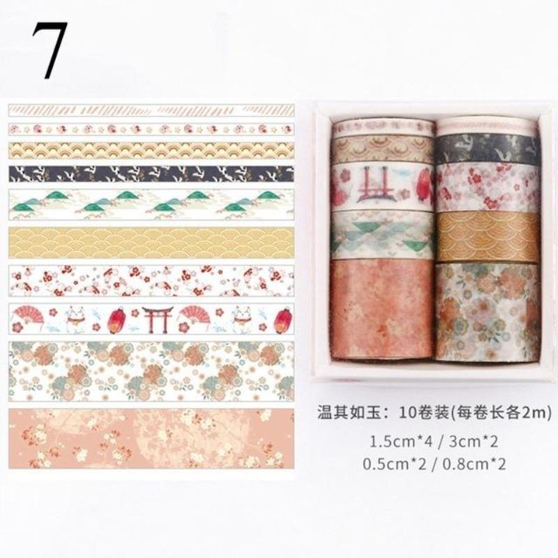 10Pcs / Set Decorative Kawaii Washi Tape Set Sea and Forest Series Japanese Paper Stickers Japanese