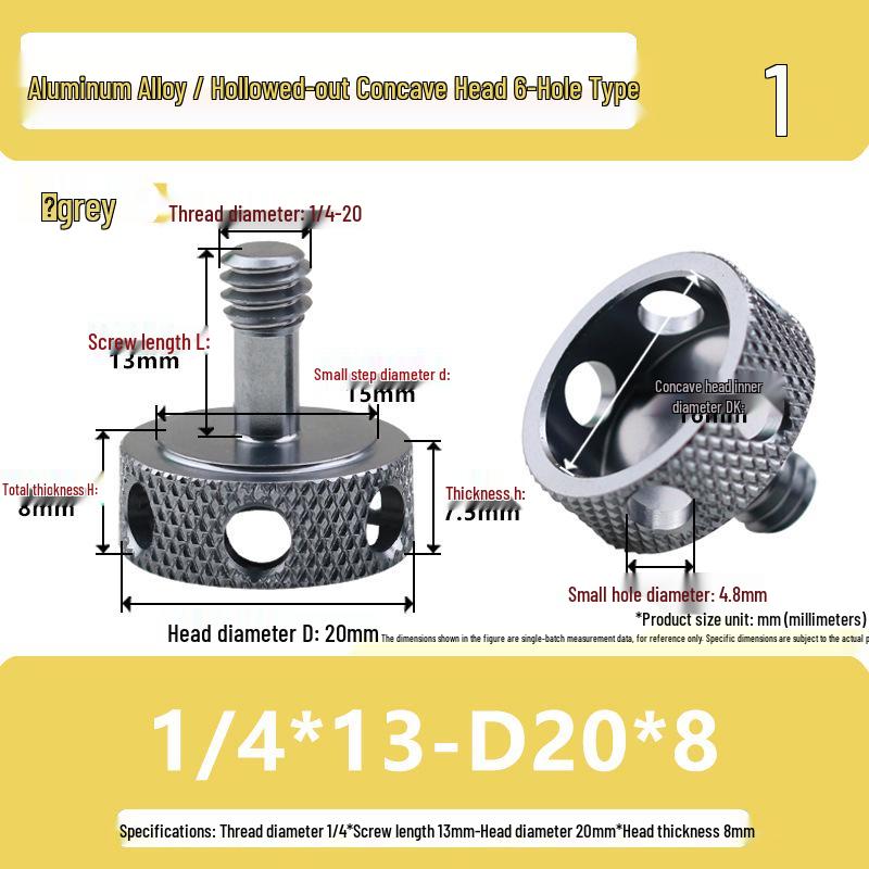 1/4 Aluminum Alloy Hand-Tightened Drone Gimbal Adjustment Screw
