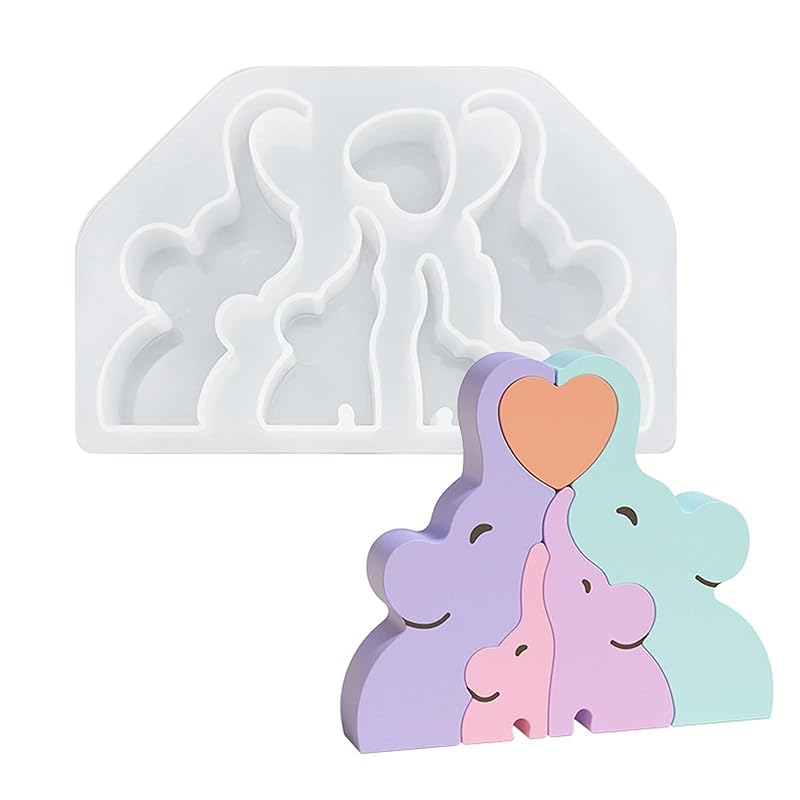 

PNHAEH silicone mold Creative puzzles [Multiple types can be selected] bear dog cat elephant Cute and stylish UV resin mold candle aroma stone plaster
