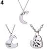 Broken Heart Sisters Matching Big Middle Little Sister Letter Carved Love Necklace AVE