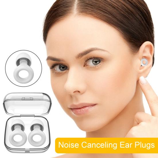 1 Pair Noise Canceling Ear Plugs with Ear Tips Soft Ergonomic Hearing Protection Swimming Study Sleeping Earplugs Traveling Use