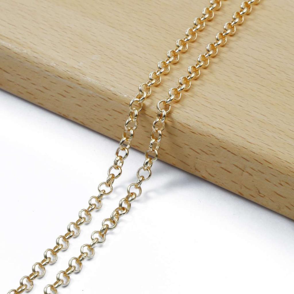 KC Gold Long Necklace Chains Iron Bulk For DIY Jewelry Findings Making Materials Accessories