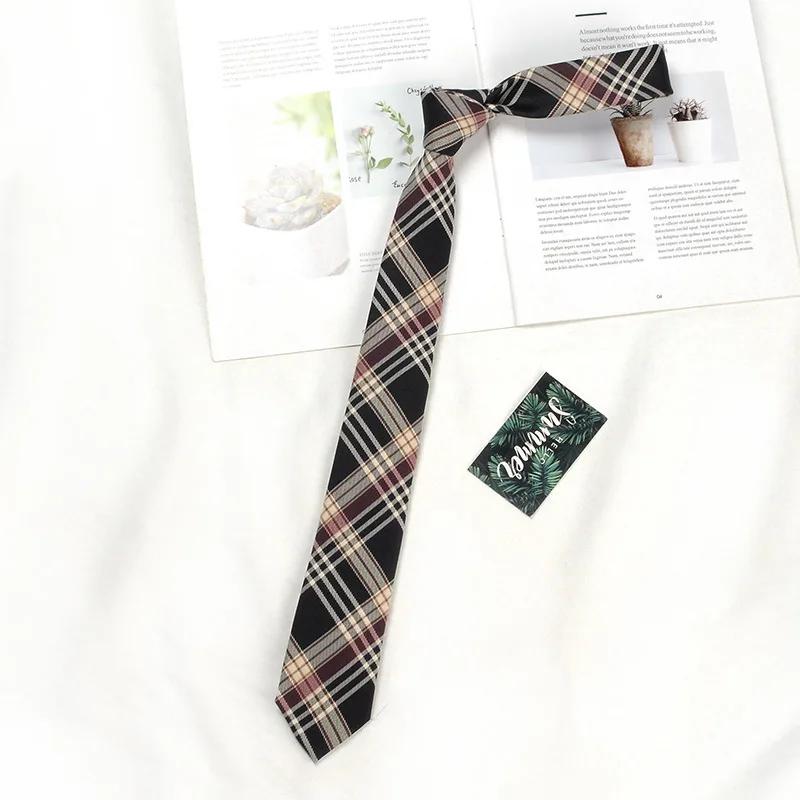Brown Tie Men Shirt Gift Male Preppy College Style Coffee Stripe Retro Tie Decoration Jk Necktie Female Girly Kawaii Accessories
