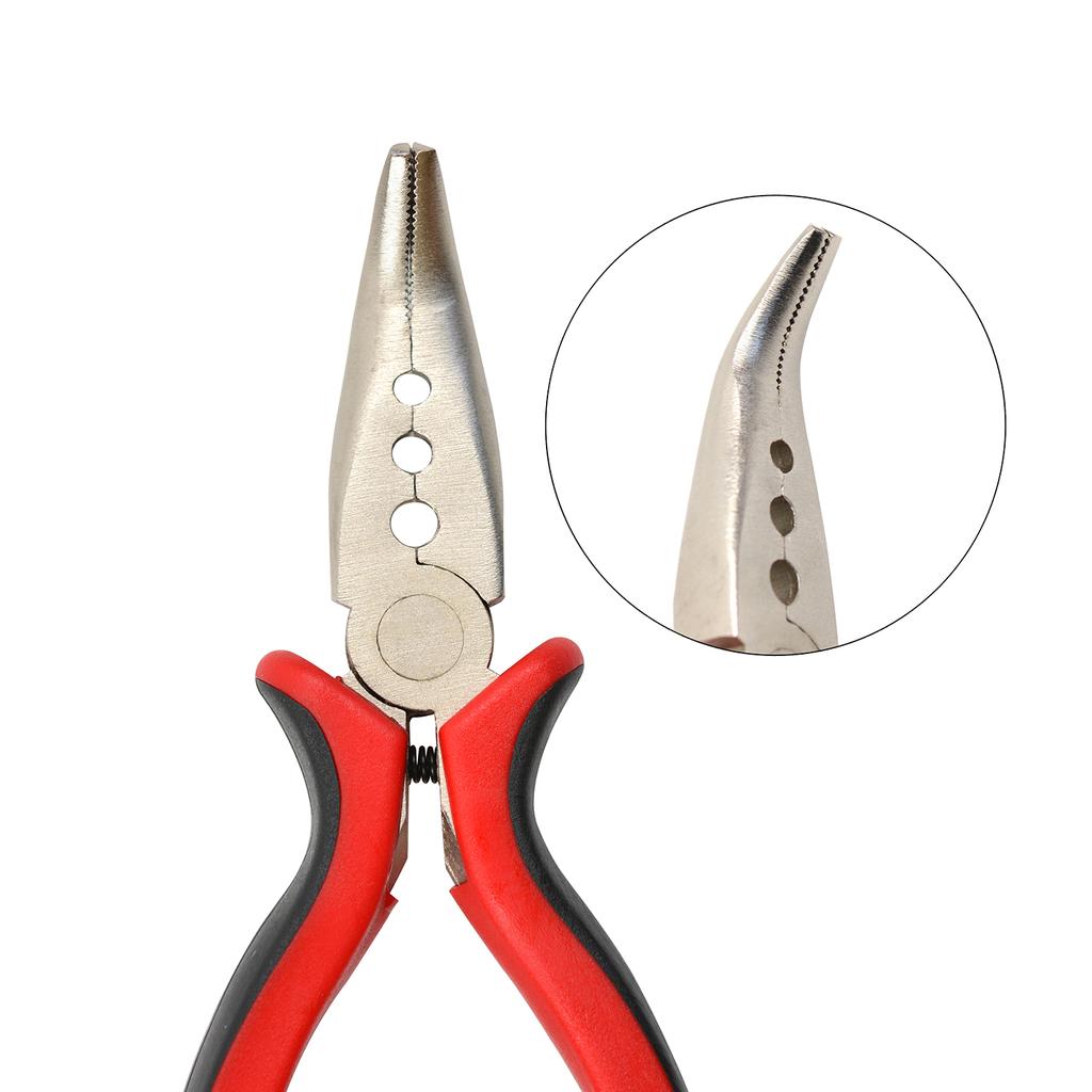 Hair Extensions Pliers Set 500 Pcs 2.5mm Micro Rings Links Beads 3-Hole I-tip Hair Pliers Loop Needle Threader