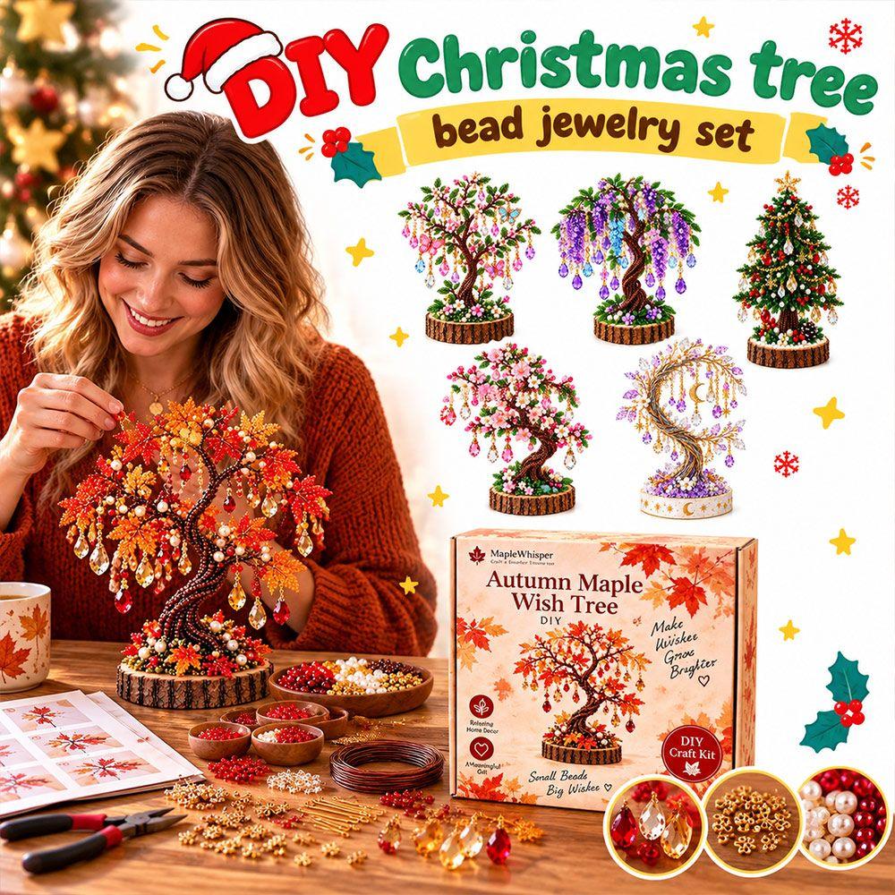 Multi-Color Beads Christmas Tree Ornament Kit Ornament Kit Festive Holiday Activity