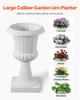 Jardinières Urne en Plastique, 25 x 42 cm, Lot de 2 Pots à Fleurs Classiques Blancs Jardinières de Porche, Vase Intérieur et Extérieur pour Mariage, Fête, Événement, Maison, Scène,