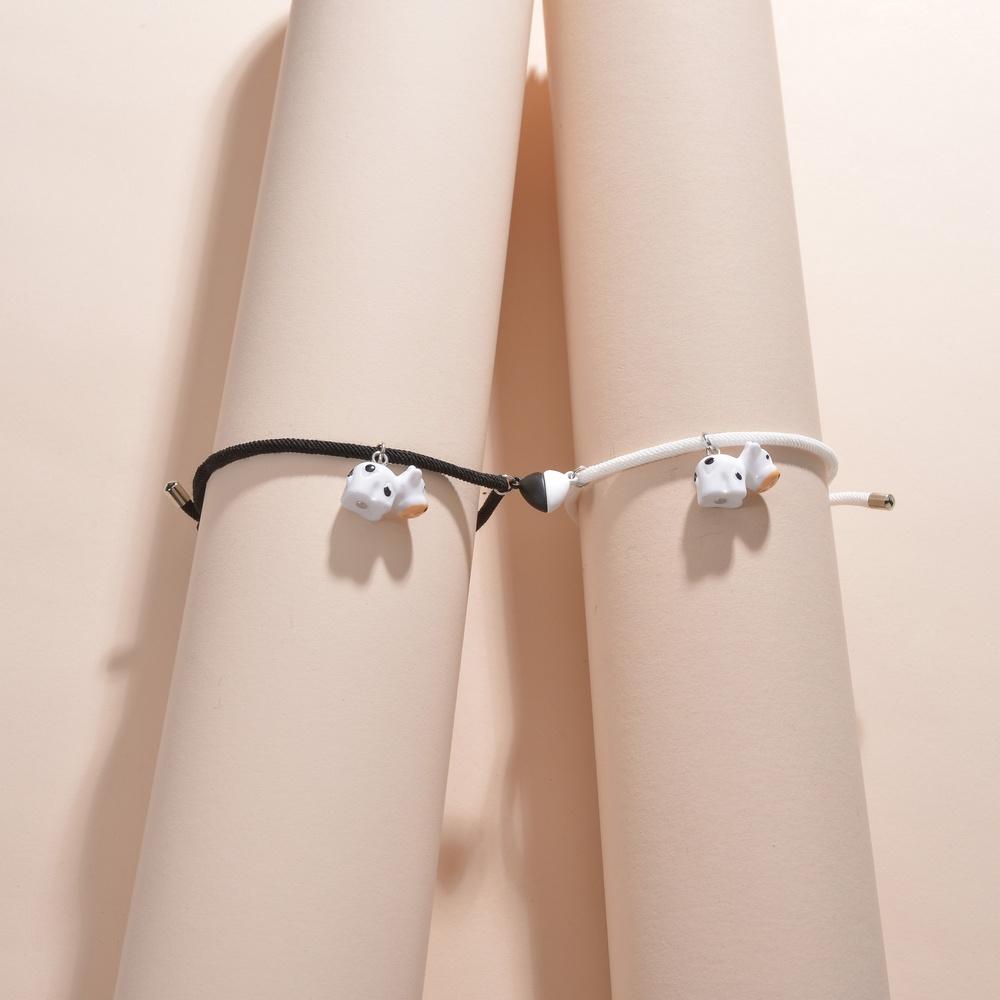 Creative Design Fashion Couple Love Splice Dinosaur Pendant Bracelet Men's and Women's Jewelry Gift Accessories