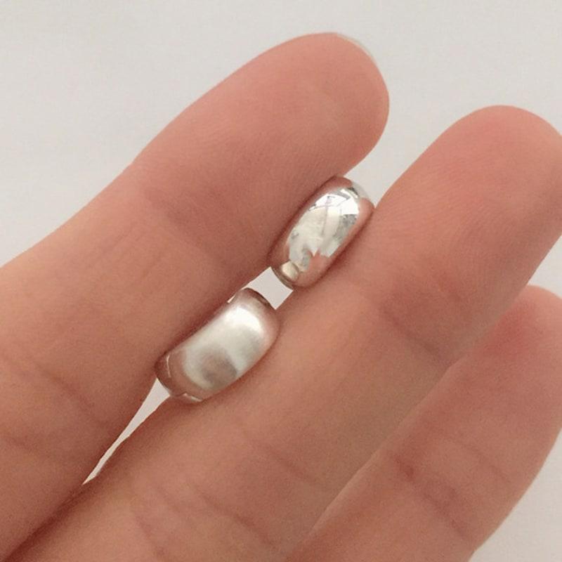 Revedej Silver925 Matt Bold Ring Earrings (2 Type)