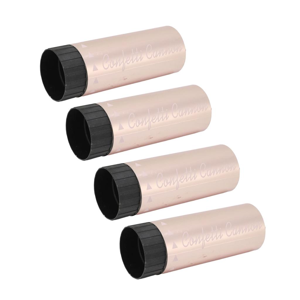 4Pcs Confetti Cannon Portable Rose Gold Party Ambience Wide Application Party Poppers for Party Wedding Holiday Type B