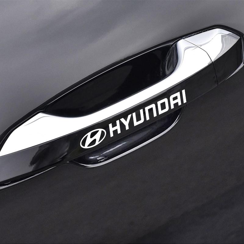 4Pcs Car Door Handle Stickers Tire Rear View Mirror Decals For Hyundai I30 Accent Creta Kona IX35 I40 Getz Sonata Elantra Veloster