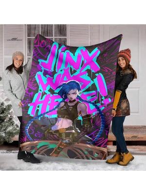 Cartoon Jinx Arcane_ Blanket Lightweight Comfortable Soft Breathable Ultra Warm Blanket Bedding
