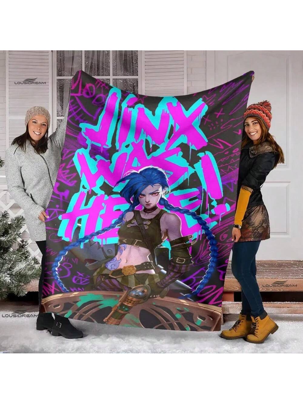 

Cartoon Jinx Arcane_ Blanket Lightweight Comfortable Soft Breathable Ultra Warm Blanket Bedding 75X95CM сірий колір