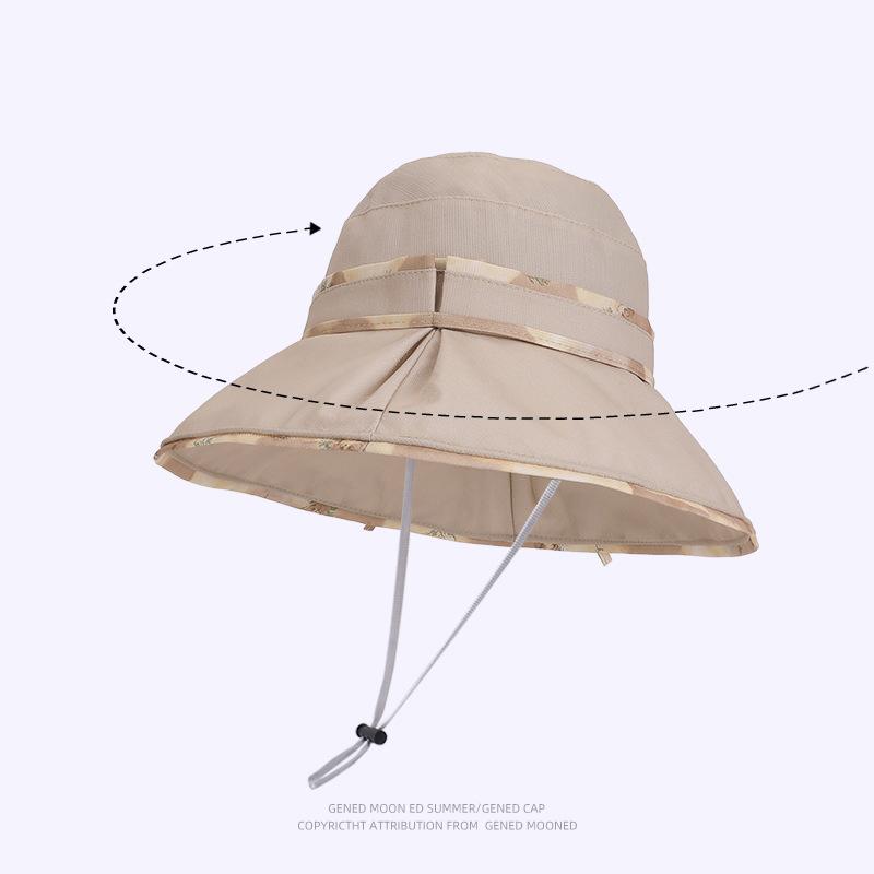 Spring Summer Outdoor Sun Hat Women's Big-Brimmed Fisherman Hat for Travel and Holiday Sun Hat