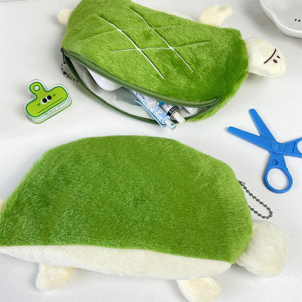 Cartoon Tortoise Pencil Case Lovely Pen Holders Pen Bag Plush Pencil Bag Pen Case Pen Pouch Large Capacity Pencil Pouch