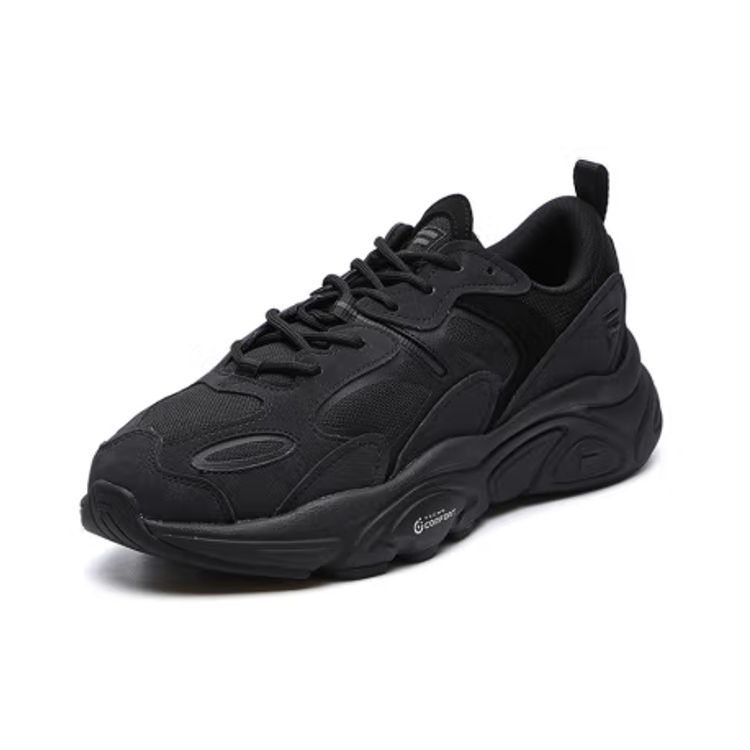 Fila Mars 2.0 Fabric Synthetic Leather TPU Sports Retro Round Toe Lace-Up Shock Absorbing Non-Slip Wear-Resistant Low-Top Casual Shoes F12M131116FBK