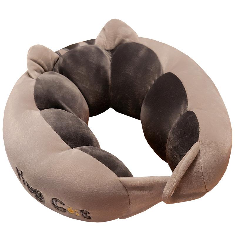 Cute Cat Cartoon Caterpillar U-shaped Pillow Travel Office Lunch Break Portable Neck Pillow Protection Pillow Nap Artifact